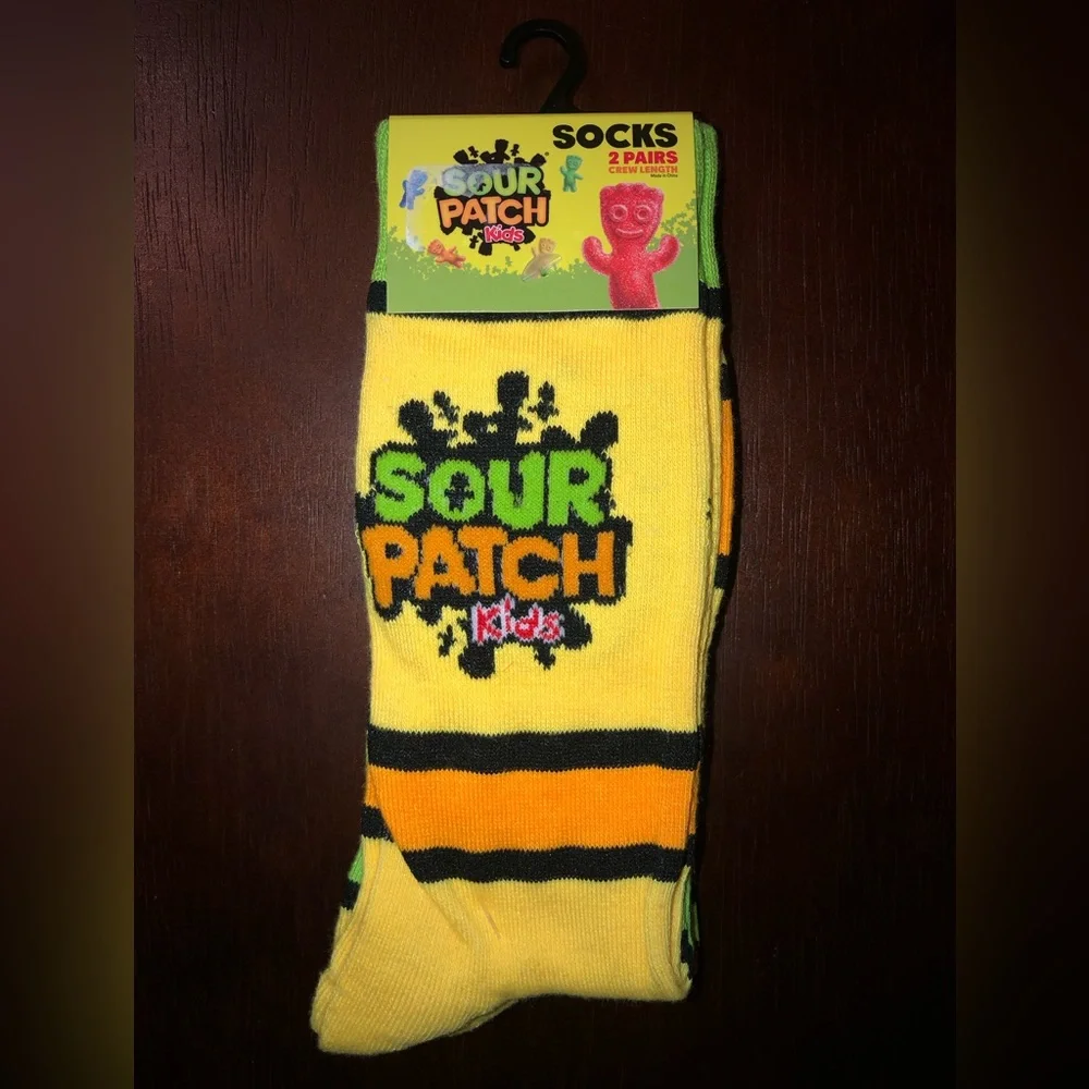 SOUR PATCH KIDS NOVELTY CREW SOCKS NWT MEN’S SHOE SIZE 8-12